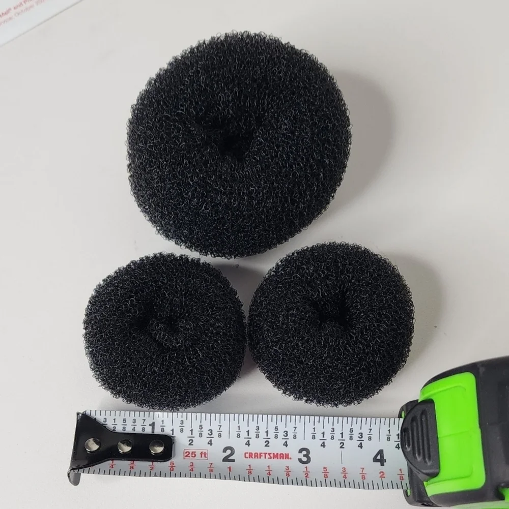 NEW Black Hair Donut Bun Maker Set